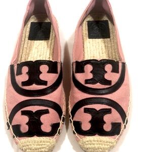 Tory Burch Canvas Flat (Pink / Navy)